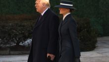 Melania Trump stuns in symbolic navy outfit by NY-based designer for husband Donald’s inauguration